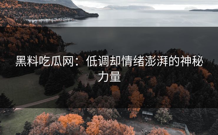 黑料吃瓜网：低调却情绪澎湃的神秘力量