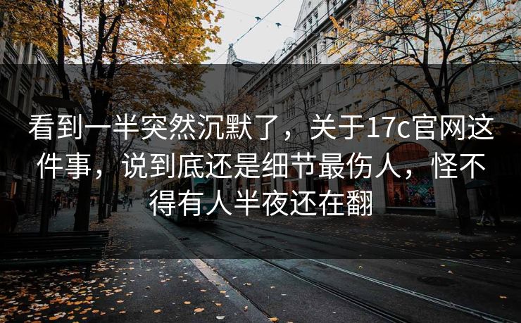 看到一半突然沉默了，关于17c官网这件事，说到底还是细节最伤人，怪不得有人半夜还在翻