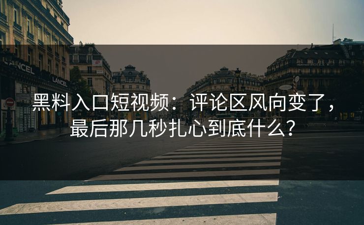 黑料入口短视频：评论区风向变了，最后那几秒扎心到底什么？